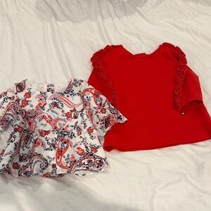 NWT Janie and Jack Red and Paisley tops size 18-24 months